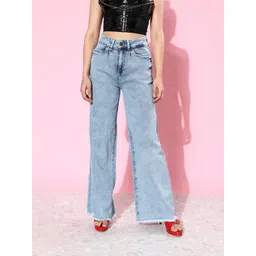 The Roadster Lifestyle Co. Women Faded Blue Wide Leg Ramble Wide legs & Flared Jeans image 5