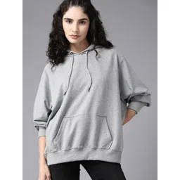 The Roadster Lifestyle Co. Women Grey Melange Hooded Sweatshirt-picture-17