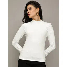 The Roadster Lifestyle Co Women High-Neck Long Sleeve Top-picture-11