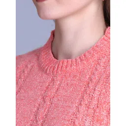 The Roadster Lifestyle Co. Women Open-Knit Self Design Round Neck Pullover Sweater image 5
