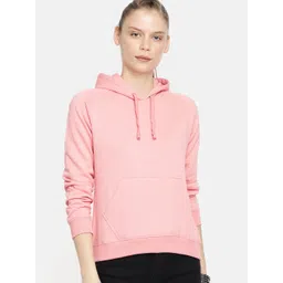 The Roadster Lifestyle Co Women Pink Solid Hooded Sweatshirt-picture-15