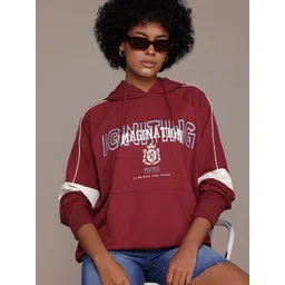 The Roadster Lifestyle Co. Women Printed Hooded Sweatshirt-picture-14