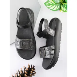 The Roadster Lifestyle Co Women Round Toe Slip-On Open Toe Flats-picture-28