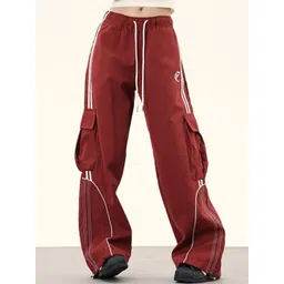 The Roadster Lifestyle Co Women Striped Mid Rise Track Pants-picture-40