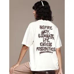 The Roadster Lifestyle Co Women Typography Printed Pure Cotton T-shirt-picture-22