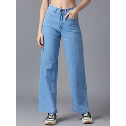 The Roadster Lifestyle Co Women Wide Leg Fit High-Rise Stretchable Jeans-picture-27