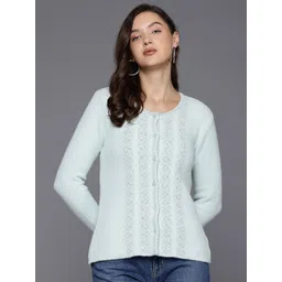 The Roadster Lifestyle Co Woollen Cardigan With Embellished Detail Sweater-picture-24