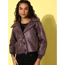 The Roadster Lifestyle Co.Faux Leather Quilted Jacket image 4