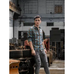 The Roadster Lifestyle Co.Men Pure Cotton Tartan Checked Casual Shirt-picture-11