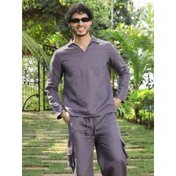 ROAR FOR GOOD Men Thread Work Pastels Kurta-picture-40