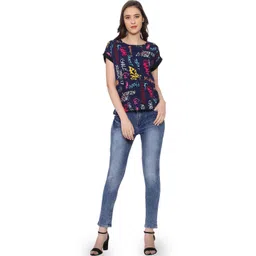 ROARERS Floral Roll-Up Sleeves Crepe Top-picture-27
