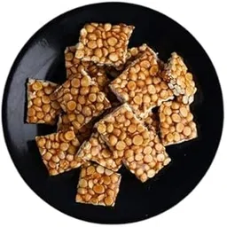 Roasted Gram Chikki |Bengal gram chikki| Roasted chana dal chikki | putnala pappu achu | healthy jaggery roated gram chikki - (500 Grams)-picture-12