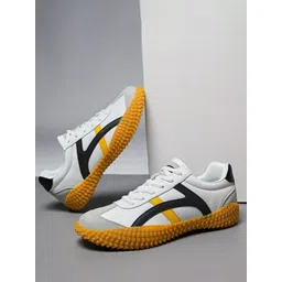 Robbie Jones Men Colourblocked PU Sneakers-picture-15