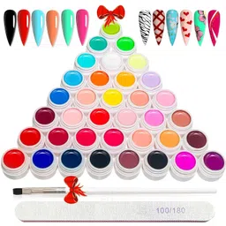 robifel 36 Colors Nail Art Gel Paint Kit, Gel Nail Polish Set, Solid Gel Nail Polish with Nail Brush for Nail Art Design, Solid Nail Art Gel Polish for DIY At Home-picture-19