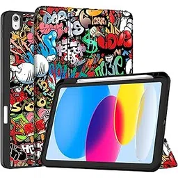Robustrion Cover for iPad 11th Generation (A16) / 10th Gen Cover Case with [Right Side Pencil Holder] [Auto Sleep Wake] [Soft Back] (2022/2025), Case for iPad 11th 11"/ 10th 10.9" - Hippy-picture-11