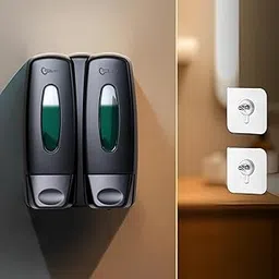 Robustt Versatile Double Section Wall Mount Liquid Soap Dispenser - 2 x 350ml Capacity - with Adhesive Hooks | Space-Saving Design for Bathroom, Kitchen, Hotels, Malls | Easy Installation (Pack of 1)-picture-32