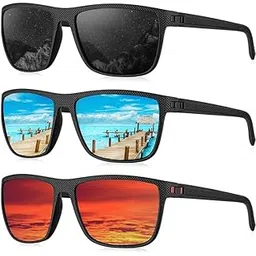 rocf rossini 3 Pack Polarized Sunglasses for Men Lightweight Sun Glasses with UV Protection for Driving Fishing Golf-picture-11