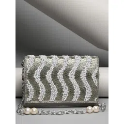 Rocia Black PU Textured Clutches For Women-image-40