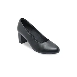 Rocia Black Solid Block Pumps-image-3