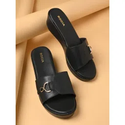 ROCIA Black Women Casual Sandal Heels-image-17