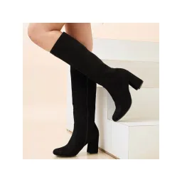 ROCIA Black Women Knee Length Casual Boots-picture-26
