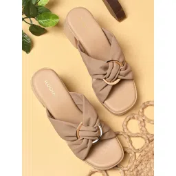 ROCIA By Regal Beige Women Buckled High Block Sandal Heels-picture-21