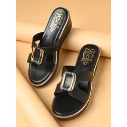 Rocia By Regal Women Open Toe Wedge Heels Sandals With Buckles-picture-32