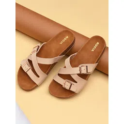 Rocia By Regal Women Solid Open Toe Buckles Strappy Open Toe Flats-picture-35