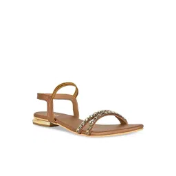 Rocia by Regal Women's Antique Gold Ankle Strap Sandals-picture-35