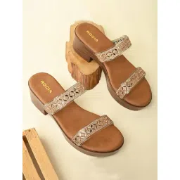 Rocia by Regal Women's Antique Gold Casual Sandals-picture-36