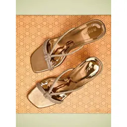 Rocia by Regal Women's Antique Gold Casual Sandals-picture-39