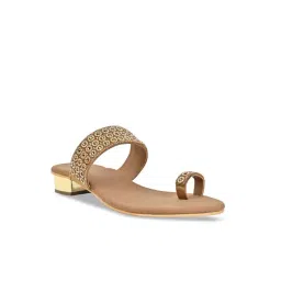 Rocia by Regal Women's Antique Gold Toe Ring Sandals-picture-29