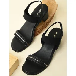 Rocia by Regal Women's Black Ankle Strap Sandals-picture-39