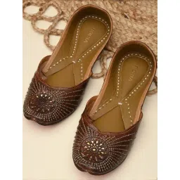 Rocia by Regal Women's Brown Ethnic Juttis-picture-45