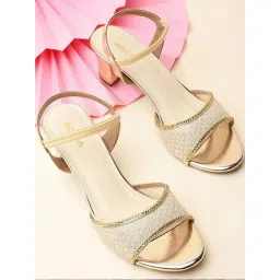 Rocia by Regal Women's Gold Ankle Strap Sandals-picture-38