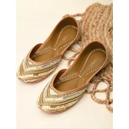 Rocia by Regal Women's Gold Ethnic Juttis-picture-19