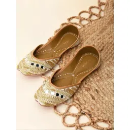 Rocia by Regal Women's Gold Ethnic Juttis-picture-20