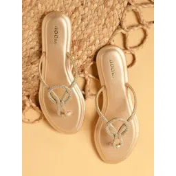 Rocia by Regal Women's Gold Thong Sandals-picture-43