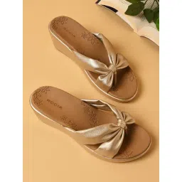 Rocia by Regal Women's Gold Thong Wedges-picture-26