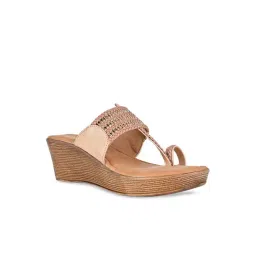Rocia by Regal Women's Pink Toe Ring Wedges-picture-38