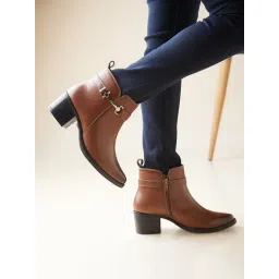 Rocia by Regal Women's Tan Casual Booties-picture-35