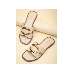 ROCIA Cream Women Casual Buckled Flats-picture-12