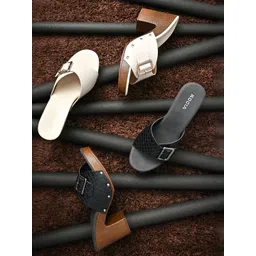 Rocia Textured Buckle Block Heels-picture-24