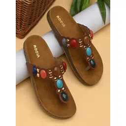 Rocia Women Embellished Round Toe T-Strap Flats-picture-29