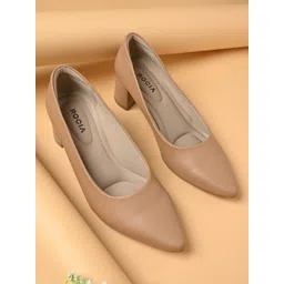 Rocia Women Solid Block Heel Pumps image 1