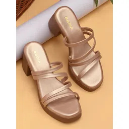 Rocia Women Solid Metalic Block Heel Sandals-image-13