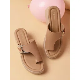 Rocia Women Solid Regular Round Toe Wedge Heels Sandals with Buckles-picture-21