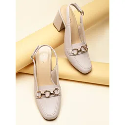 Rocia Women Square Toe Block Heel Pumps with Buckle-picture-17