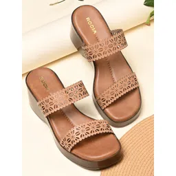 Rocia Women Wedge Heels Sandals With Laser Cut-picture-36