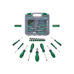 Rock Force Screwdriver Set with Bits CrV Straight Rod SL, PH 50 - 100 mm Length, RF-7032 (Pack of 32 Pcs)-picture-45